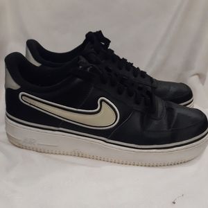 Nike Air Force 1 Low 07 LV8  AF1 Black White Grey NBA  AJ7748 001 Size 13